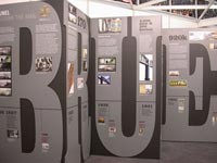 Image of exhibition when constructed. It consists of 6 exhibition panels of dimensions 1000mm x 2000mm.