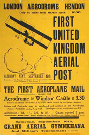 poster advertising the first airmail flight in 1911