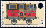 Stamp showing first travelling post office