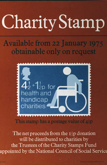 Poster for charity stamp in aid of Health and Disabled Charities, 1975 (POST 110/478)