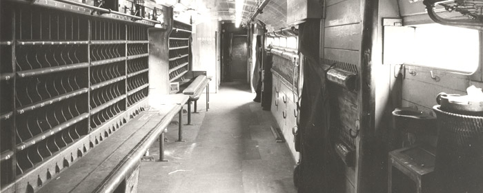 Inside the train carriage attacked in the Great Train Robbery.