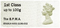 P & Go 1st Class Machin with The B.P.M.A. overprint